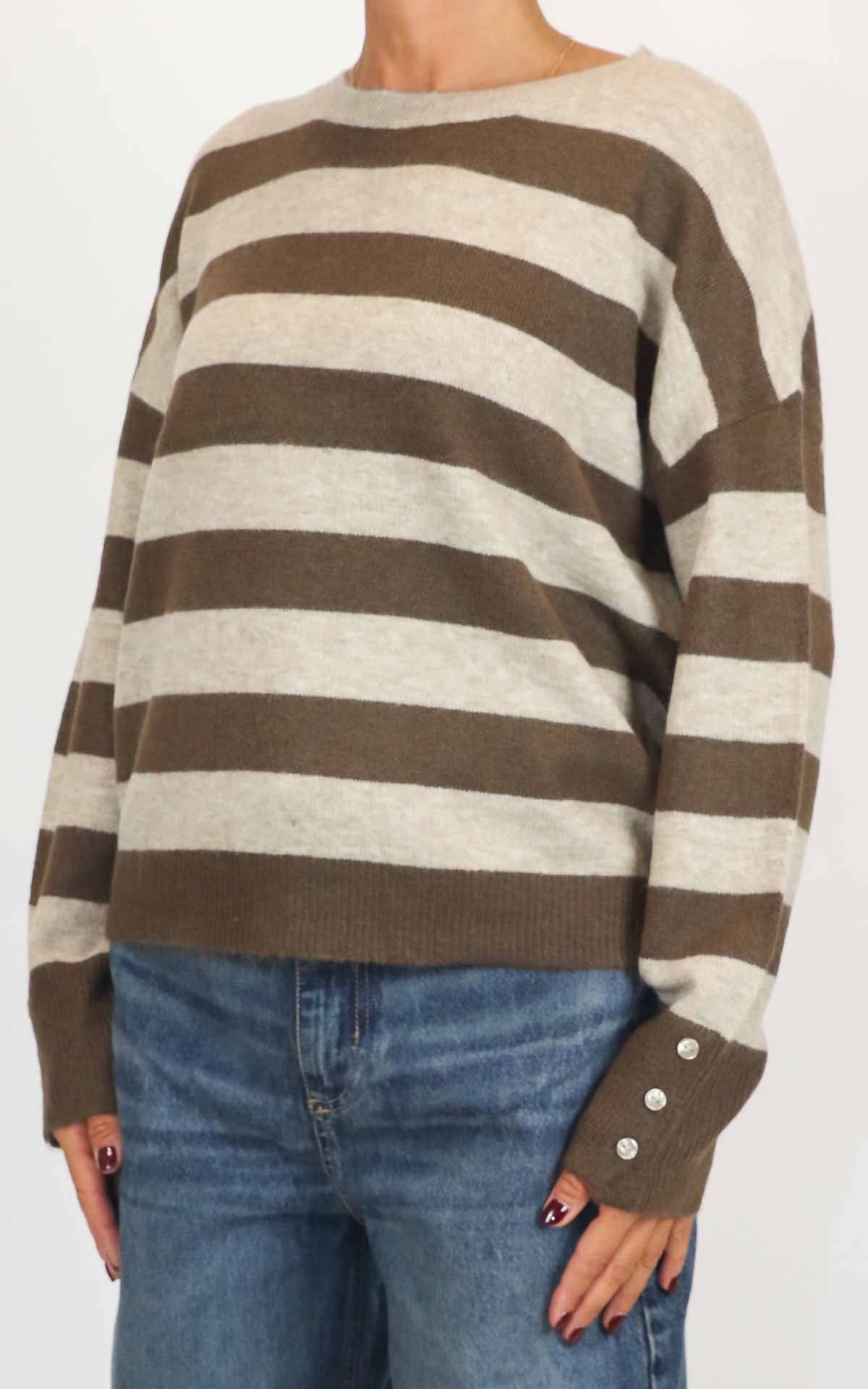 Susymix - Maglia rigata - Beige