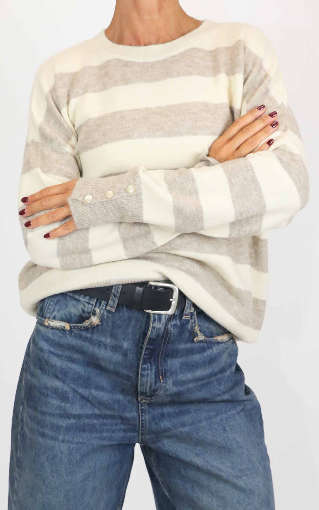 Susymix - Maglia rigata - Crema