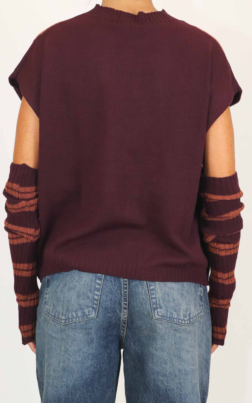 Susymix - Maglia smanicata con manicotti - Bordeaux