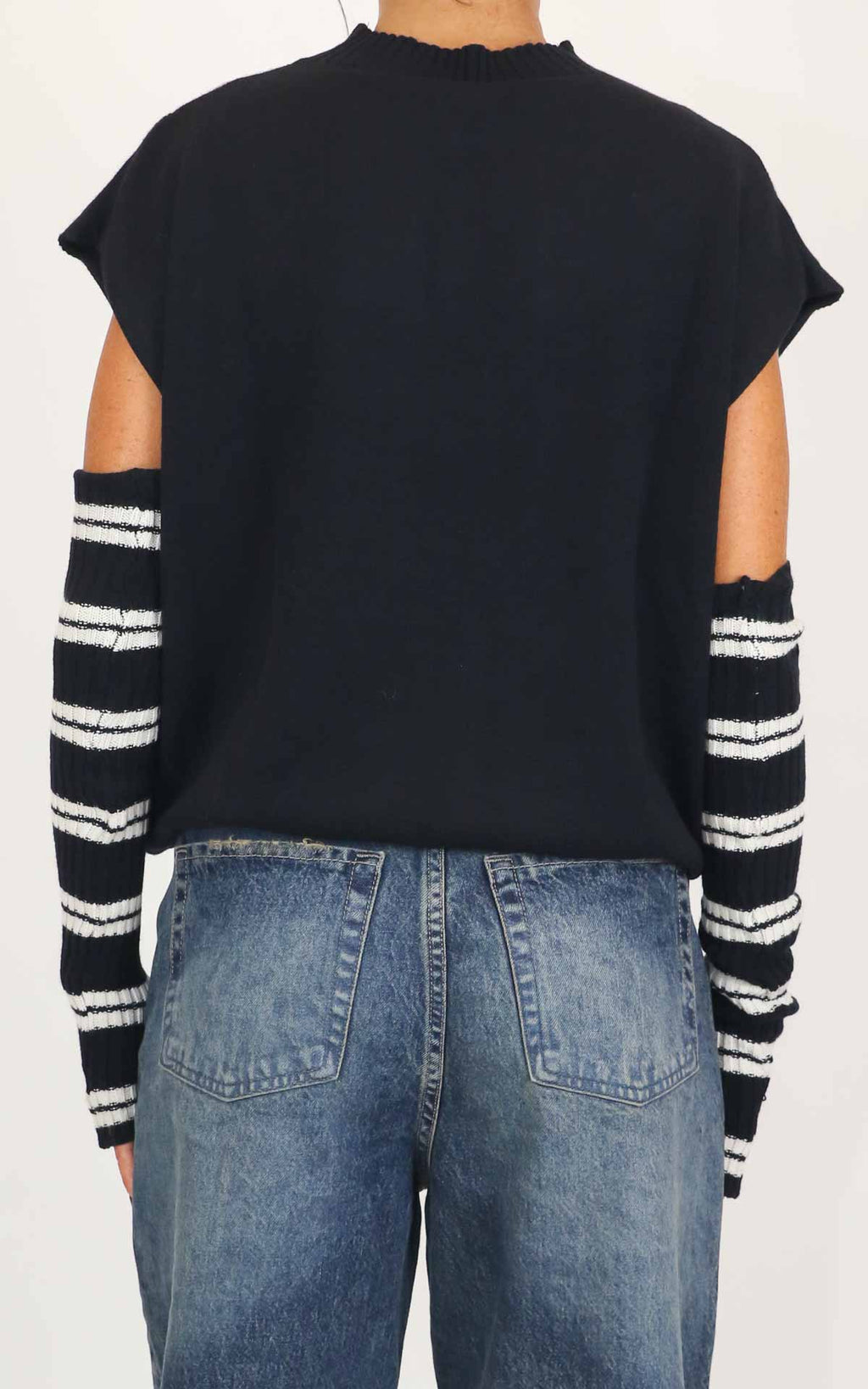 Susymix - Maglia smanicata con manicotti - Nero