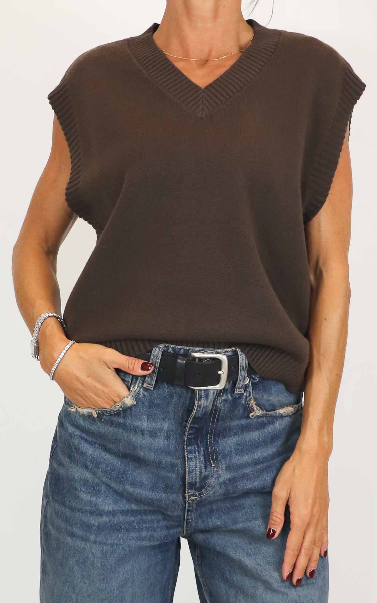 Susymix - Gilet scollo a V - Moro