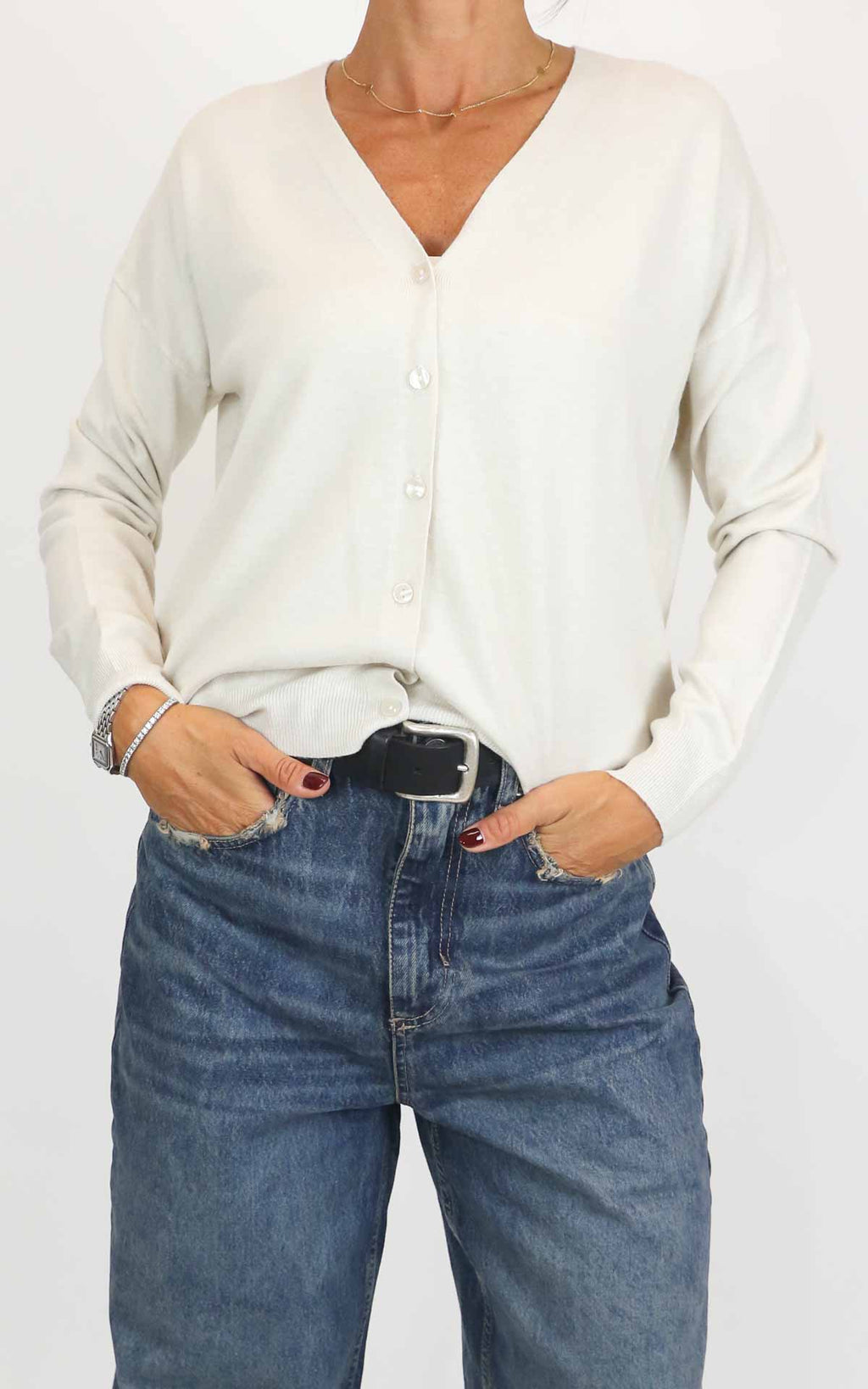Susymix - Cardigan scollo v - Beige