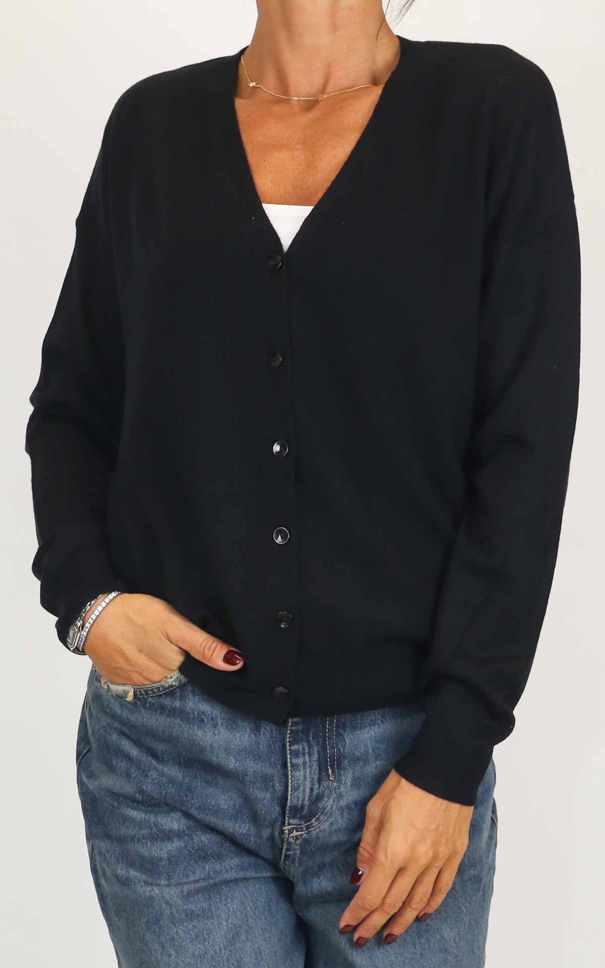Susymix - Cardigan scollo v - Nero