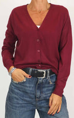 Susymix - Cardigan scollo v - Vino