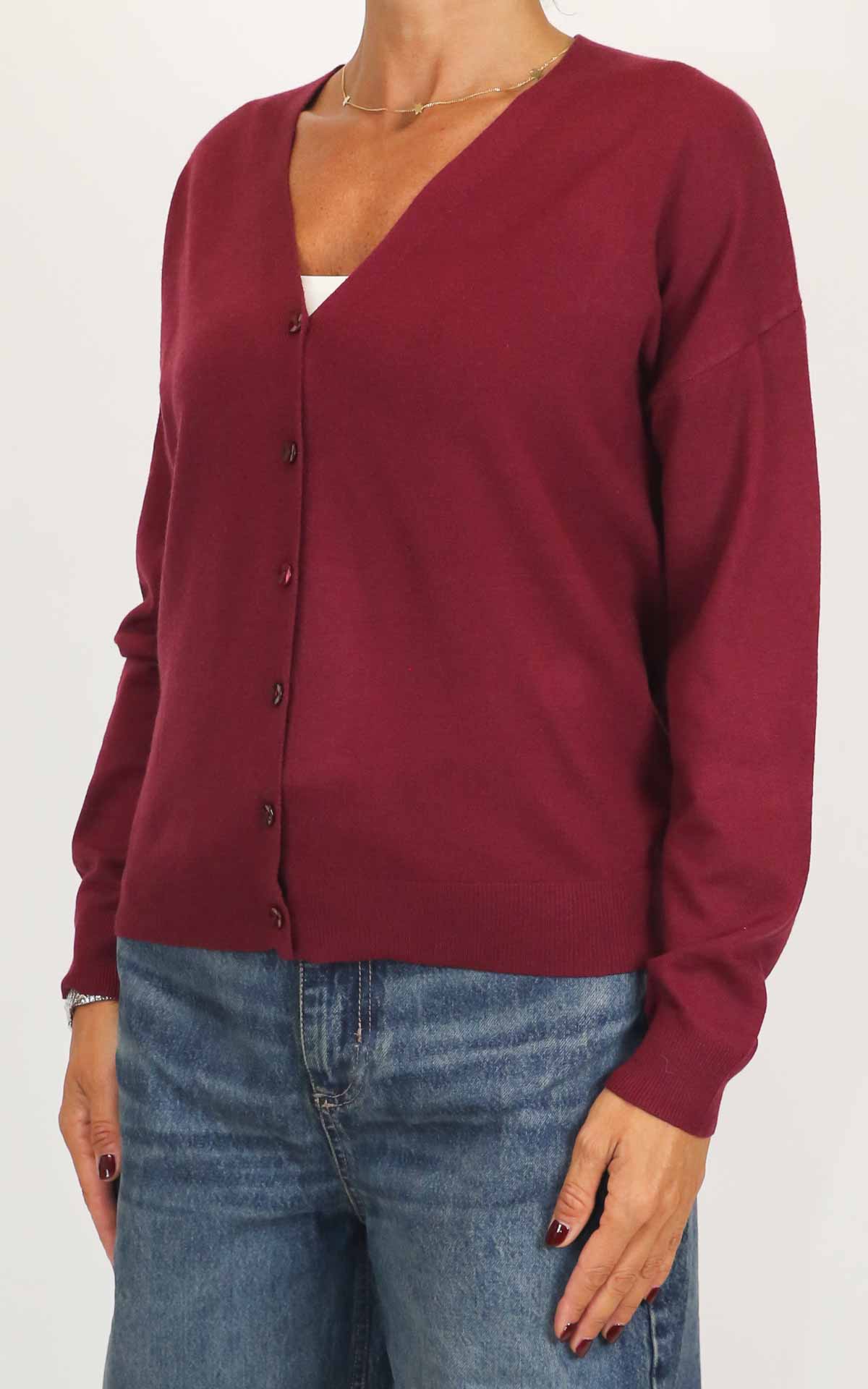 Susymix - Cardigan scollo v - Vino