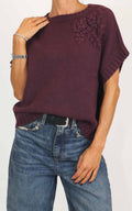 Initial - Gilet decoro fiore - Barolo