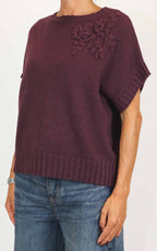 Initial - Gilet decoro fiore - Barolo