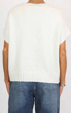 Initial - Gilet decoro fiore - Avorio
