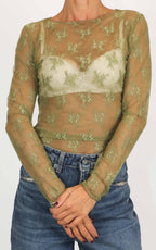 Susymix - Maglia pizzo - Verde oliva