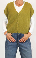 Off-on - Gilet bottoni - Verde olio