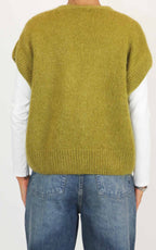 Off-on - Gilet bottoni - Verde olio