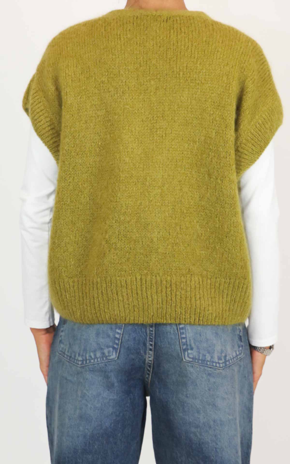 Off-on - Gilet bottoni - Verde olio