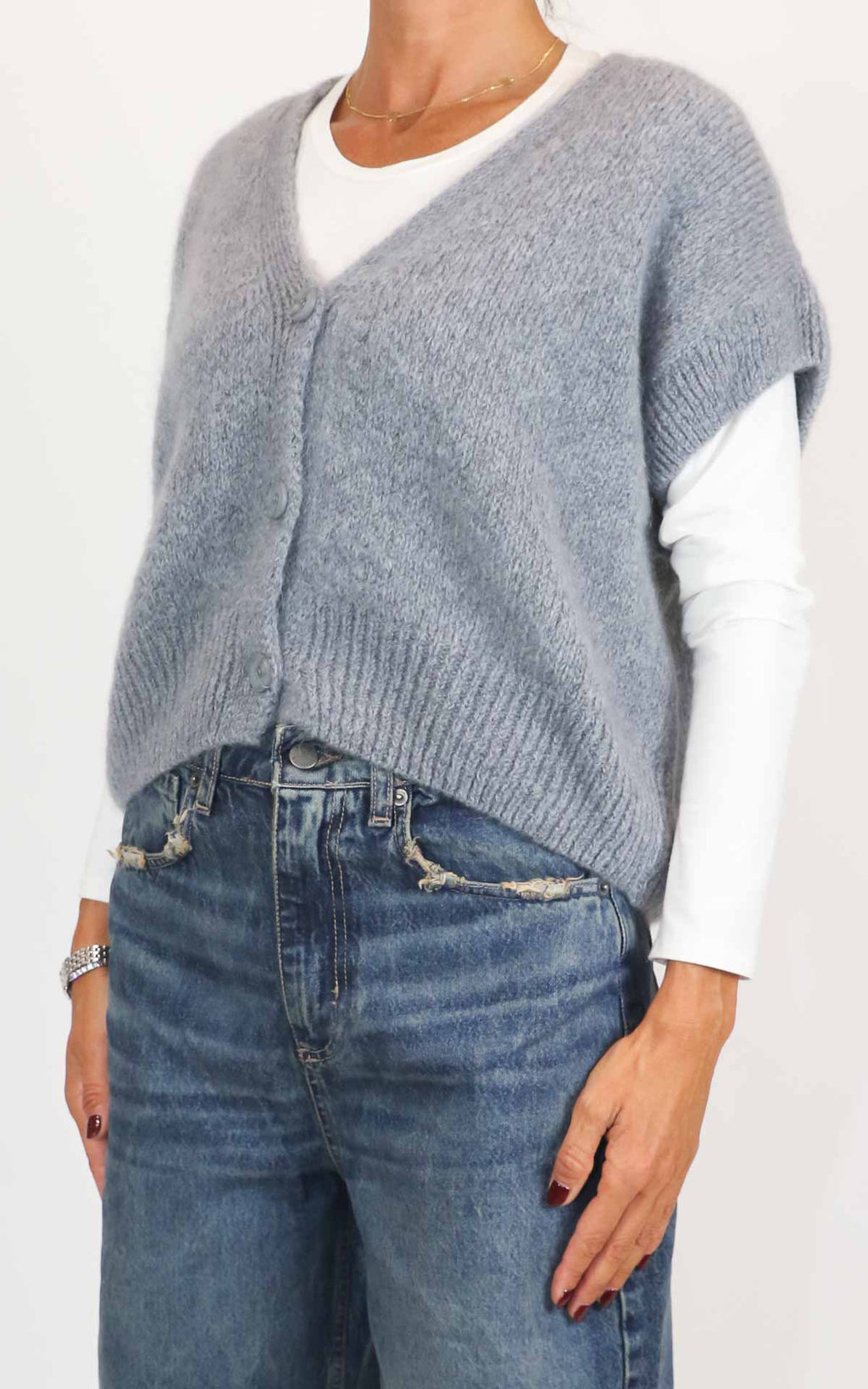 Off-on - Gilet bottoni - Grigio