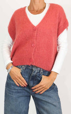 Off-on - Gilet bottoni - Rosa corallo