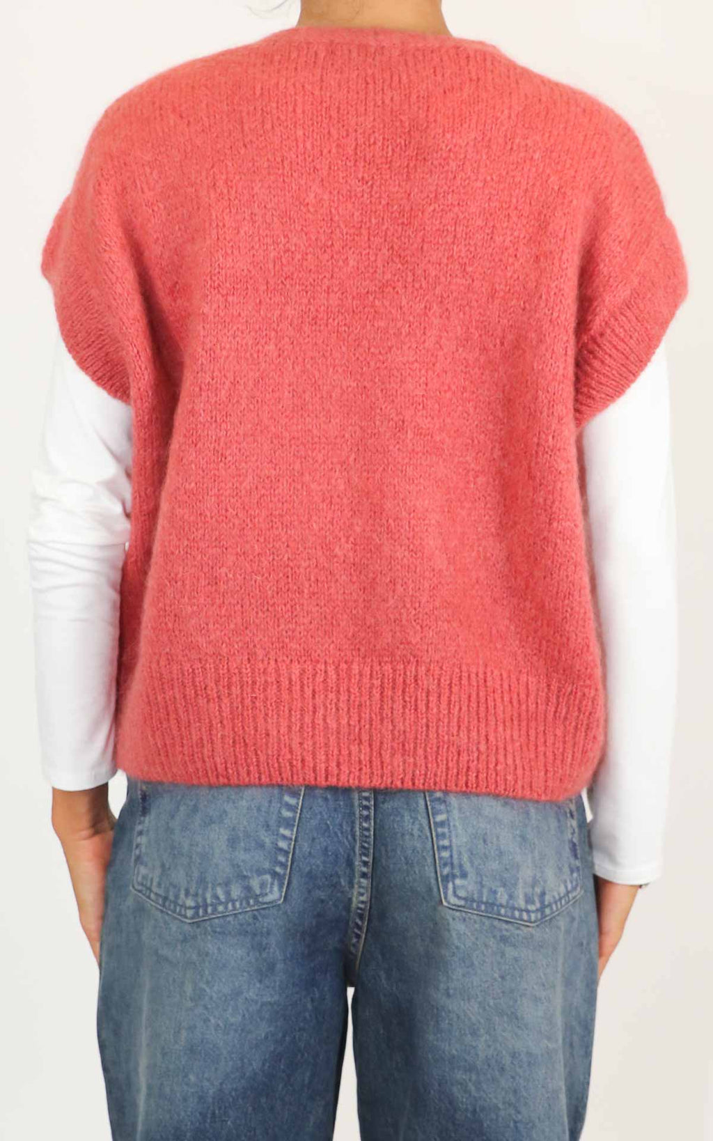 Off-on - Gilet bottoni - Rosa corallo