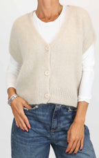 Off-on - Gilet bottoni - Panna