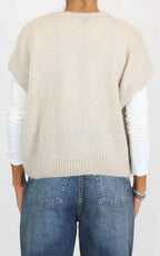 Off-on - Gilet bottoni - Panna
