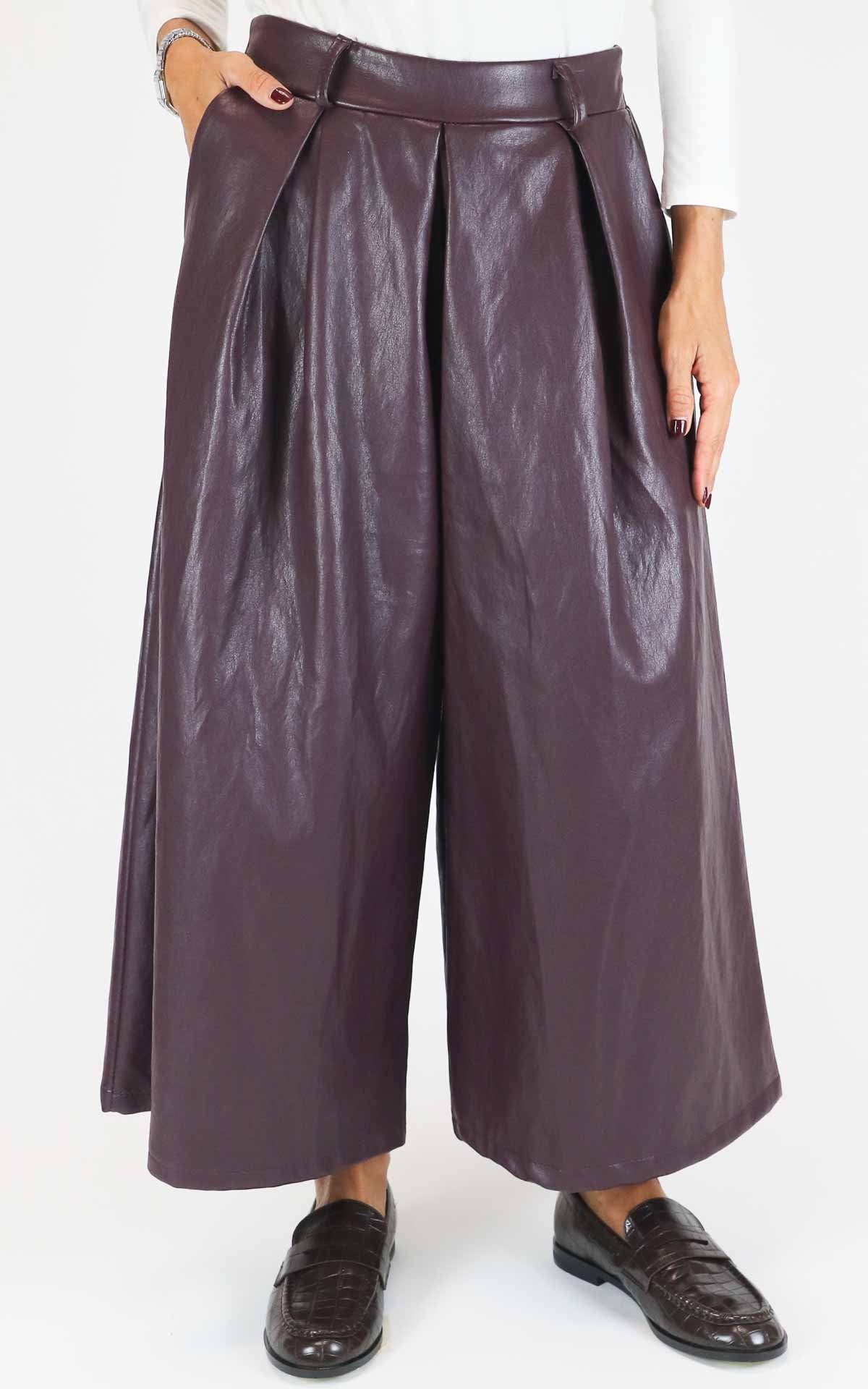 Off-On - Gonna pantalone in ecopelle - Barolo