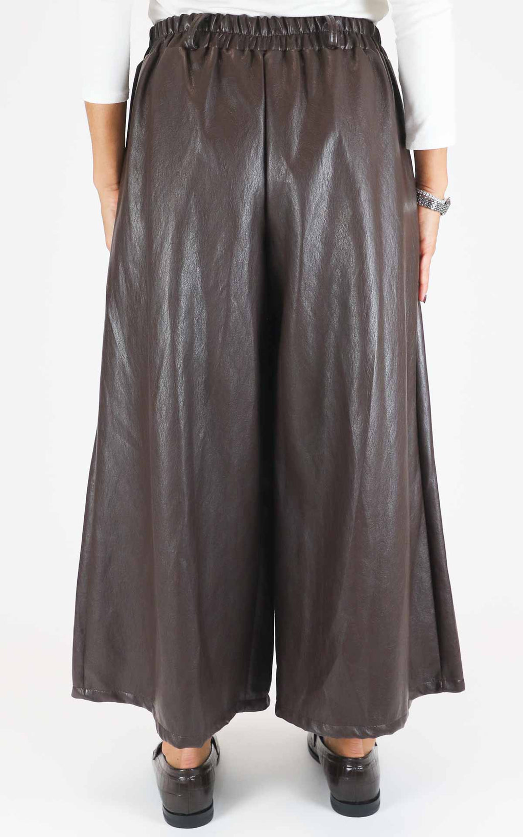 Off-On - Gonna pantalone in ecopelle - Moro