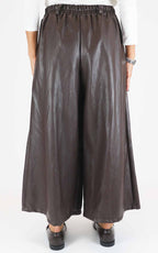 Off-On - Gonna pantalone in ecopelle - Moro