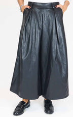 Off-On - Gonna pantalone in ecopelle - Nero