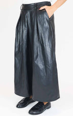 Off-On - Gonna pantalone in ecopelle - Nero