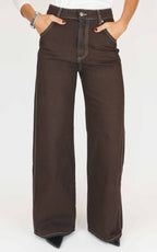 Initial - Jeans a palazzo - Moro