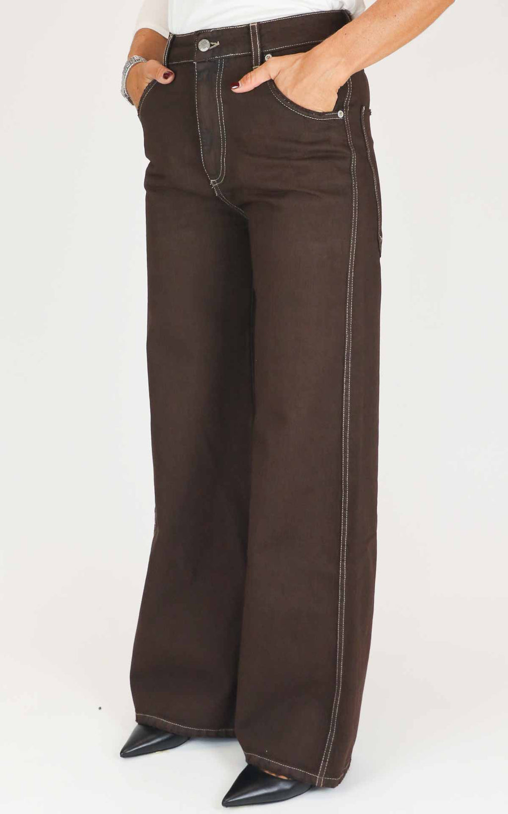 Initial - Jeans a palazzo - Moro