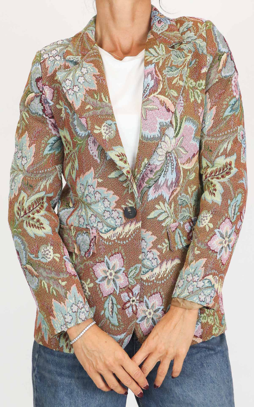 Minth - Blazer damascata - Marrone