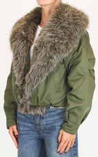 Fly Out - Bomber collo eco pelliccia - Verde militare