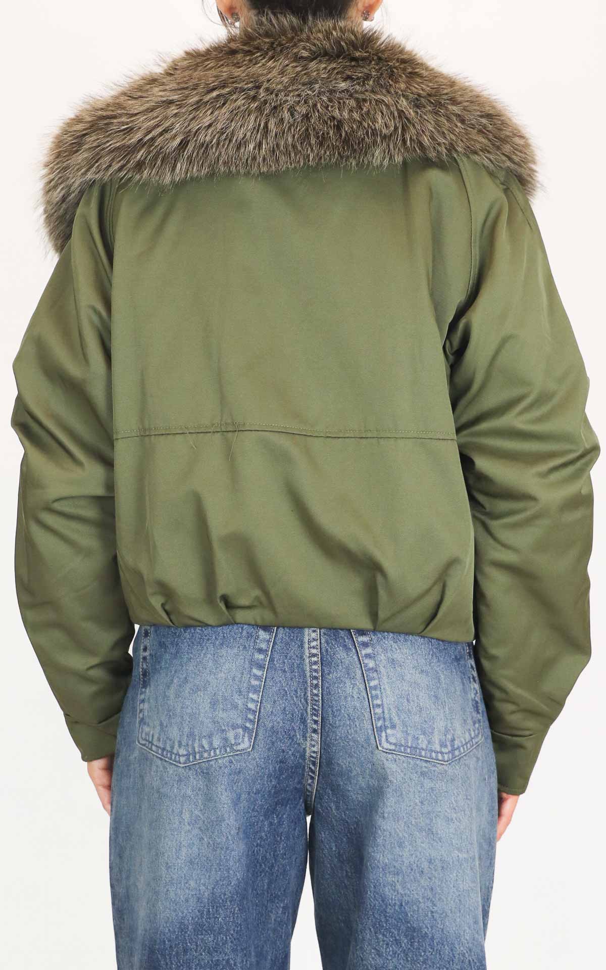 Fly Out - Bomber collo eco pelliccia - Verde militare