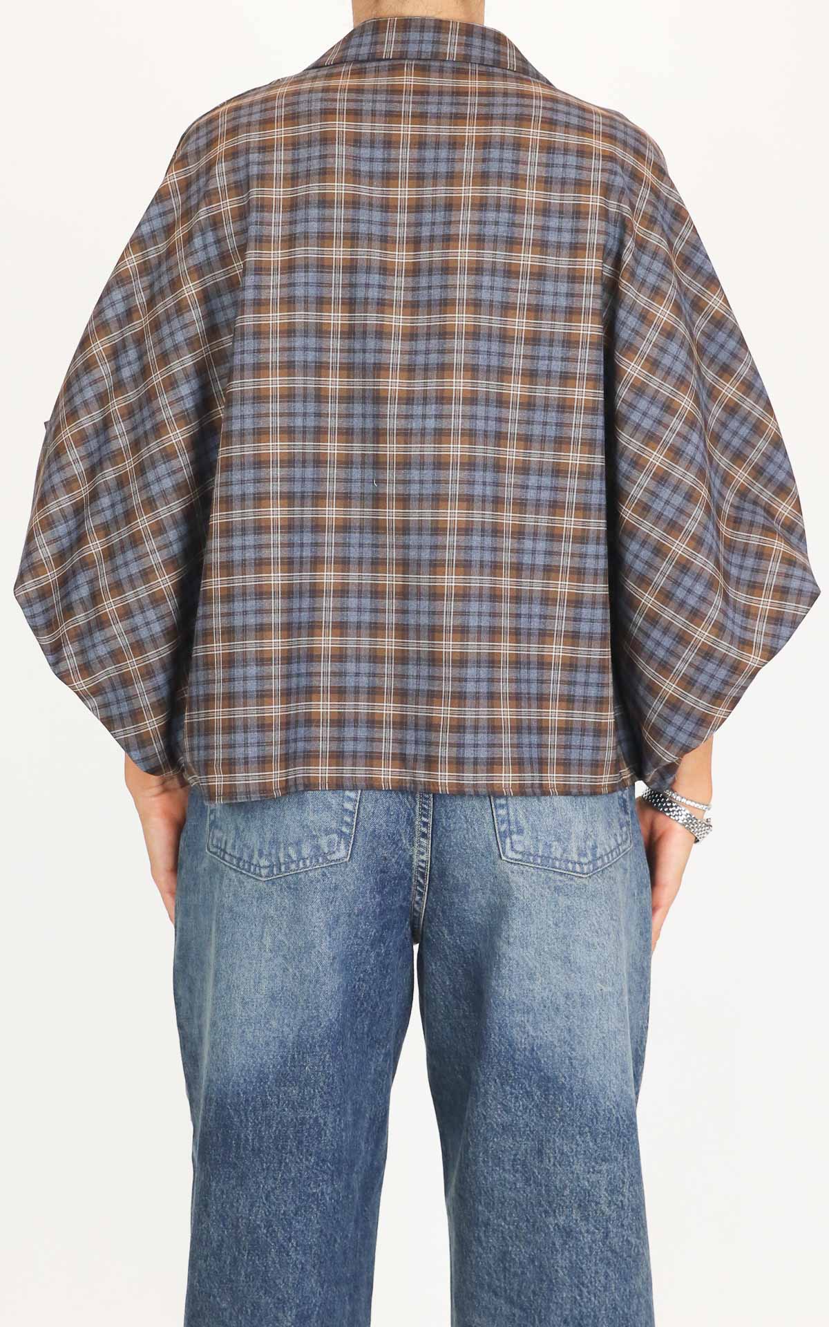 Off-On - Camicia a quadri - Avio/Marrone