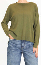 Initial - Maglia spacco laterale - Verde pistacchio