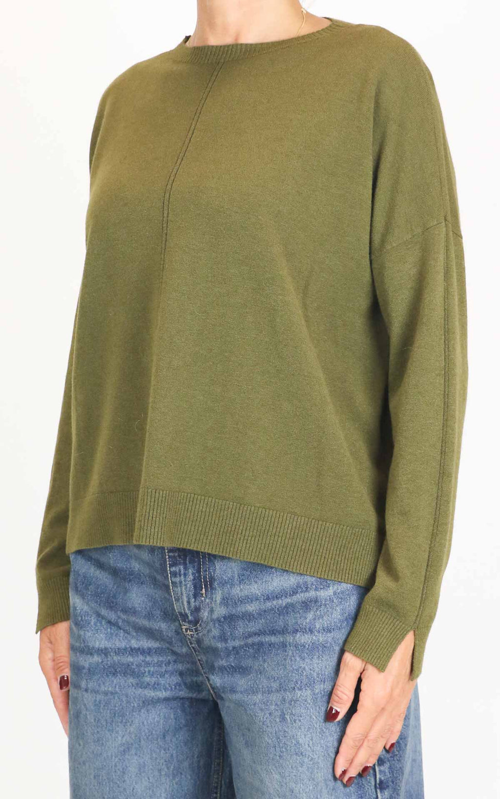 Initial - Maglia spacco laterale - Verde pistacchio