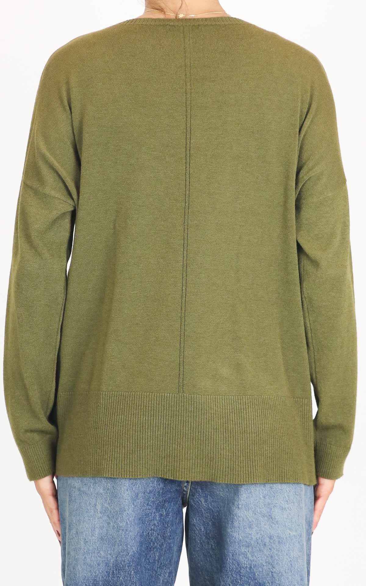 Initial - Maglia spacco laterale - Verde pistacchio