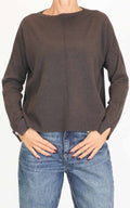 Initial - Maglia spacco laterale - Moro