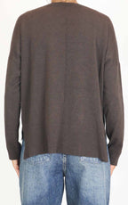 Initial - Maglia spacco laterale - Moro