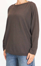 Initial - Maglia over manica con treccia - Moro