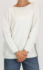 Initial - Maglia over manica con treccia - Avorio