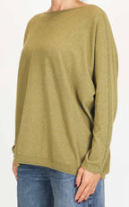 Initial - Maglia over manica con treccia - Olio
