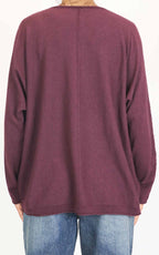 Initial - Maglia over manica con treccia - Barolo