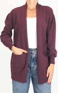 Initial - Cardigan lungo con tasche - Barolo