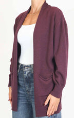 Initial - Cardigan lungo con tasche - Barolo
