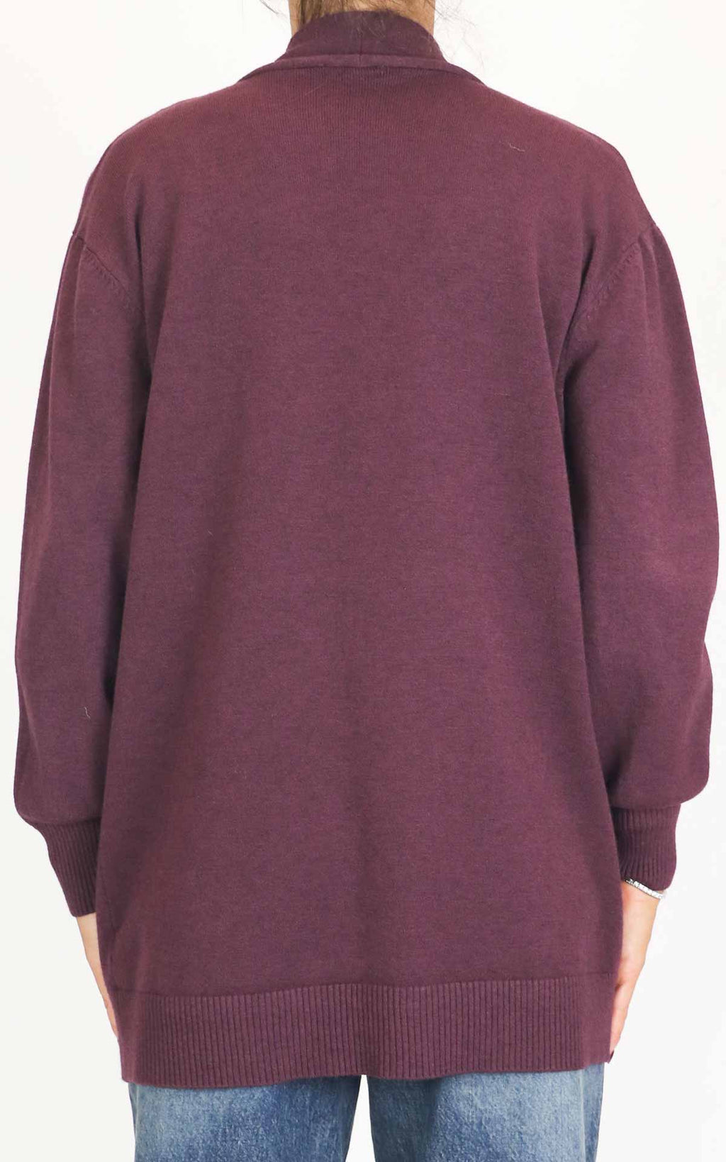 Initial - Cardigan lungo con tasche - Barolo