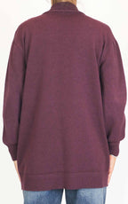 Initial - Cardigan lungo con tasche - Barolo