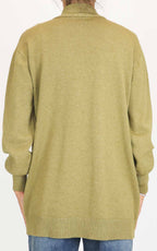 Initial - Cardigan lungo con tasche - Olio