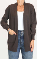 Initial - Cardigan lungo con tasche - Moro