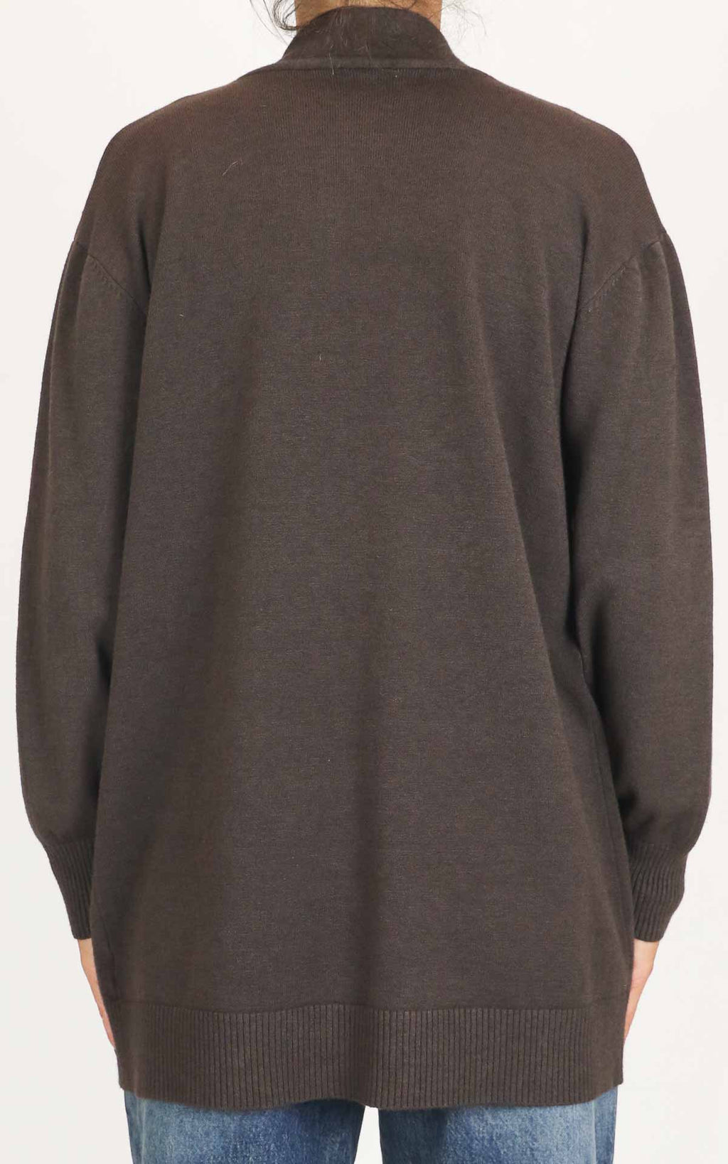 Initial - Cardigan lungo con tasche - Moro