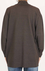 Initial - Cardigan lungo con tasche - Moro