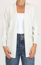 Initial - Cardigan lungo con tasche - Avorio